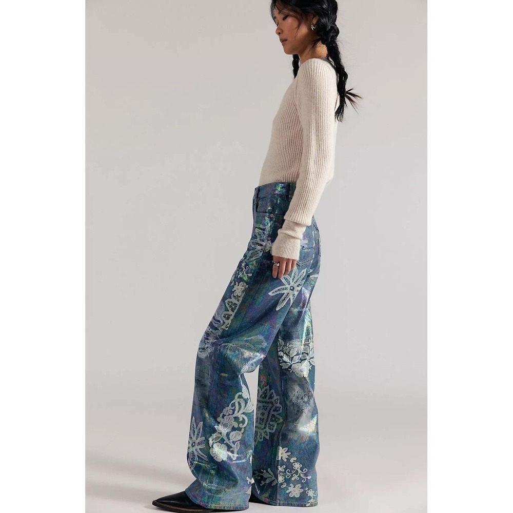 We The Free Lace Luster Tinsley Size 26S (short) Printed High Rise Illusions NWT - Picture 4 of 4
